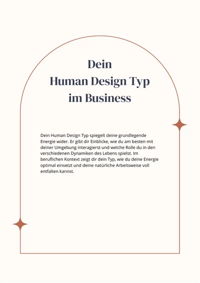 Beispielseite aus dem Business Report: „Dein Human Design Typ im Business“
